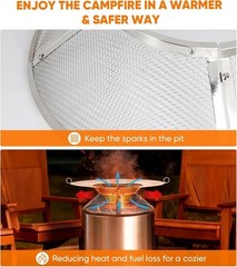 Heat Deflector with Mesh Spark Screen for Solo Stove Bonfire 19.5″, Durable 3…