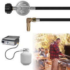 US 5FT Propane Regulator Hose with 90 Degree Elbow Adapter for Most LP Gas Grill