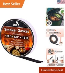 Flame-Retardant Smoker Gasket 15 Ft – 1/2″ x 1/8″ Seal for Grill Efficiency