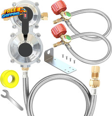 2-Stage Auto Changeover LP Propane Gas Regulator with 48”Stainless Braided