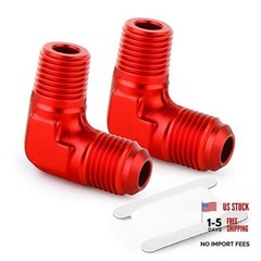 2PCS 90 Degree Elbow 4AN Male to 1/8″ NPT Male Flare Aluminum 4AN-1/8″ NPT