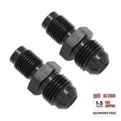 Aluminum -6AN AN6 Male Flare to 7/16 x 6AN to 7/16 x 24 Inverted Black, QTY: 2