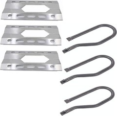 3-Pack Stainless Steel Heat Plates & Burners for Nexgrill & Kirkland Grills