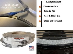 1/2″ x 1/8″ High Temp BBQ Gasket Smoker Seal Nomex Door Lid Self Stick Grey