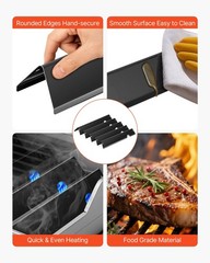 17in GS4-Compatible Porcelain Grill Flavorizer Bars and Deflectors 8-Pack