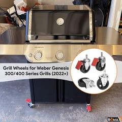 Bqmax Grill Wheels For Weber Genesis 300/400 Series Grills 2022 Locking Caster