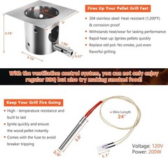SUS304 Stainless Steel Fire Burn Pot and Hot Rod Ignitor Kit Replacement Part…