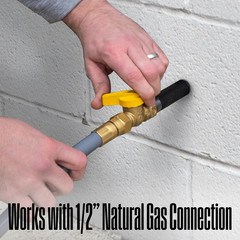 15-Foot Natural Gas Hose with Adapter, 1/2-Inch Diameter, for Tri Fuel Generato