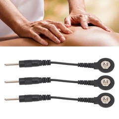 2 Inch 20pcs Black Snap Electrode Wire Electrode Wires for TENS Machine WT