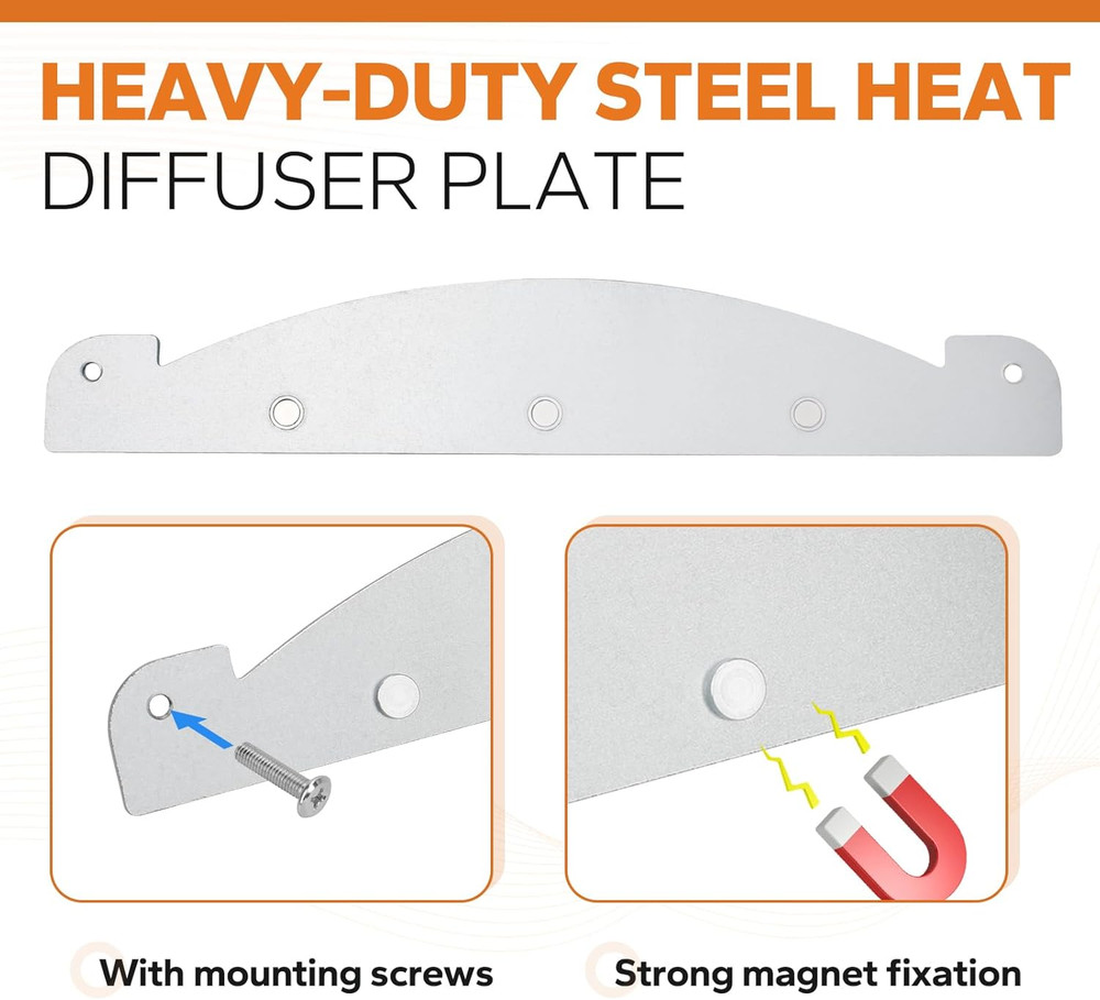 Magnetic Heat Deflector for Pit Boss Pellet Grill Flame Tamer Main Plate, Hea…