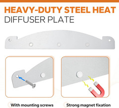 Magnetic Heat Deflector for Pit Boss Pellet Grill Flame Tamer Main Plate, Hea…