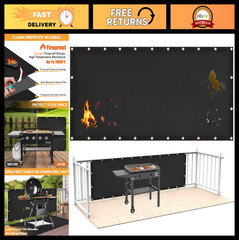 Fireproof Heat Shield 3’x10′ for Grill Wall Protection, BBQ Deck & Fence Guard