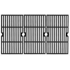 Grill Cooking Grates 16 7/8″ Porcelain Enameled Cast Iron 3 Piece for Charbroil