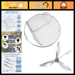 22” Charcoal Grill Replacement Parts – Hinged Cooking Grate & One-Touch Cleanin