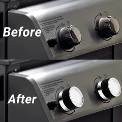 Gas Grill Control Knobs Chrome Plated 4-Pack Universal D Shaft BBQ Stove Oven