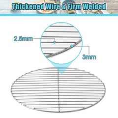 Replacement Cooking Grate for Small 13.7 Inch Charcoal Grill, round Chromed Iron