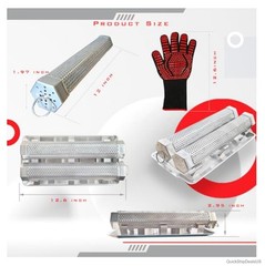Smoke Tube 2 Pack 12 Inch Pellet Smoker Stainless Steel Tray Cold Hot Smoking