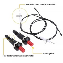 2pcs Universal Piezo Spark Ignition Cable Push Button Igniter For Gas BBQ Stove