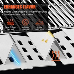 17.5″ Flavorizer Bars & Heat Deflectors for Genesis 300 Series Grills – Replacem