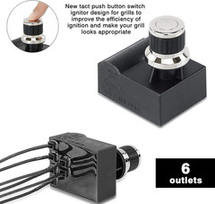 6 Outlet Tact Push Button Grill Ignitor Kit for Nexgrill 720-0830H 720-0888N