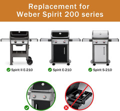 7637 Grill Grates Replacement Parts for Weber Spirit I & 2 200 Series Cast Iron