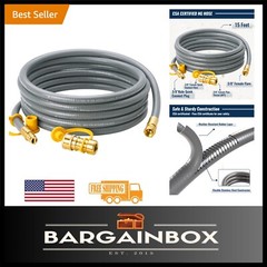 Safe 15ft Natural Gas Line with Quick Disconnect – Ideal for Grills & Heaters