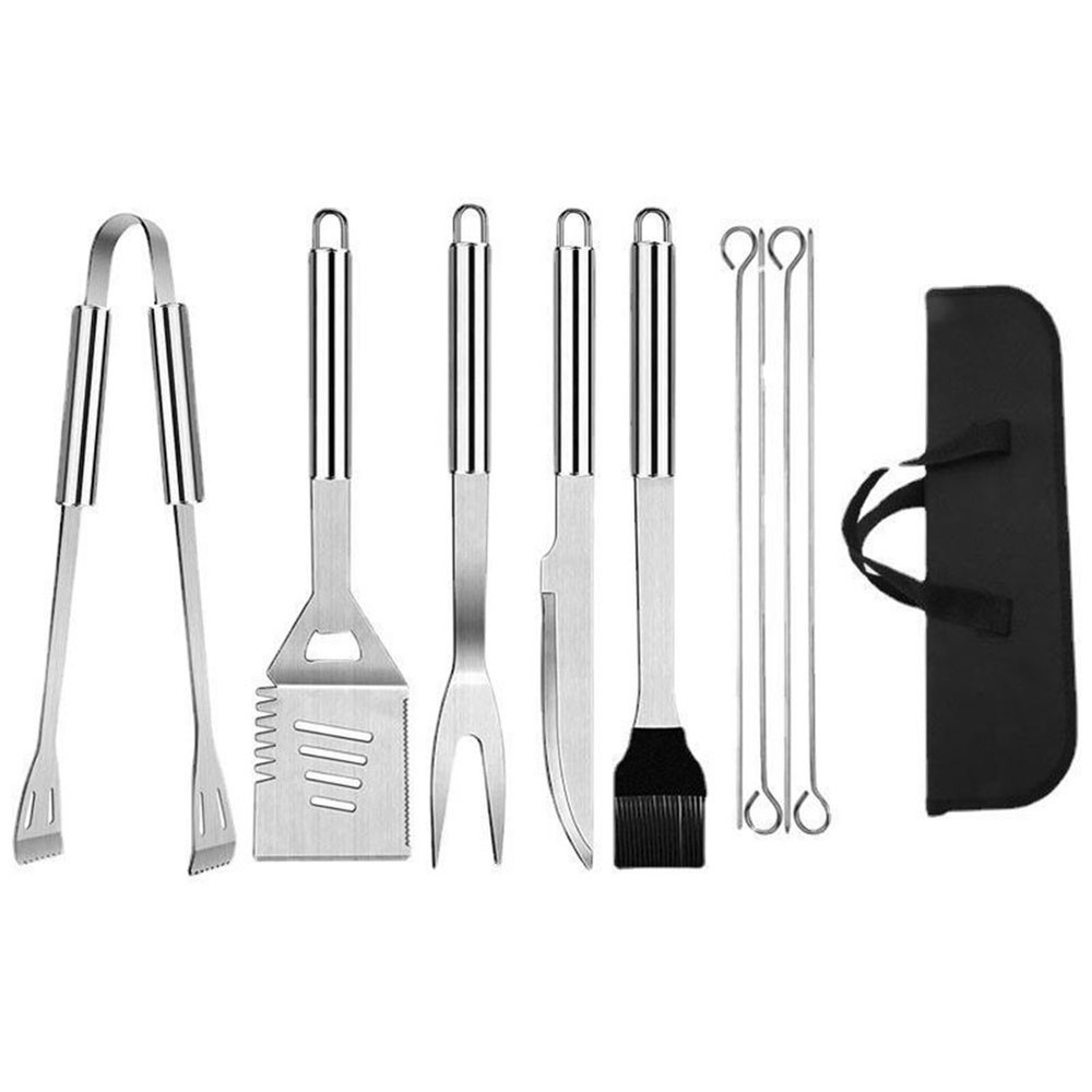 Functional 9PCS BBQ Tool Set with Portable Bag for Everyday Grilling Needs