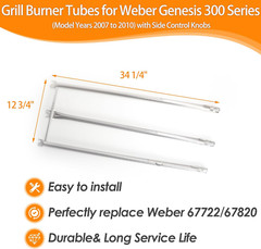 Grill Burner Tubes Replacement for Weber Genesis 300 Series 310 320 67722 67820