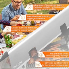 Flavorizer Bars for Weber Spirit 2 Grill Replacement 15.3 x 3.5 x 2.5in Silver