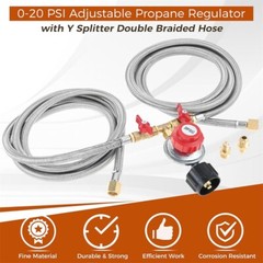 0-20 PSI Adjustable Propane Regulator with 8FT Hose 1/8″ MNPT Pipe Fitting