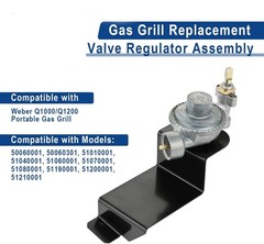 64866 Gas Grill Oven Contorl Valve Regulator 50060001 for Weber Q1000 Q1200