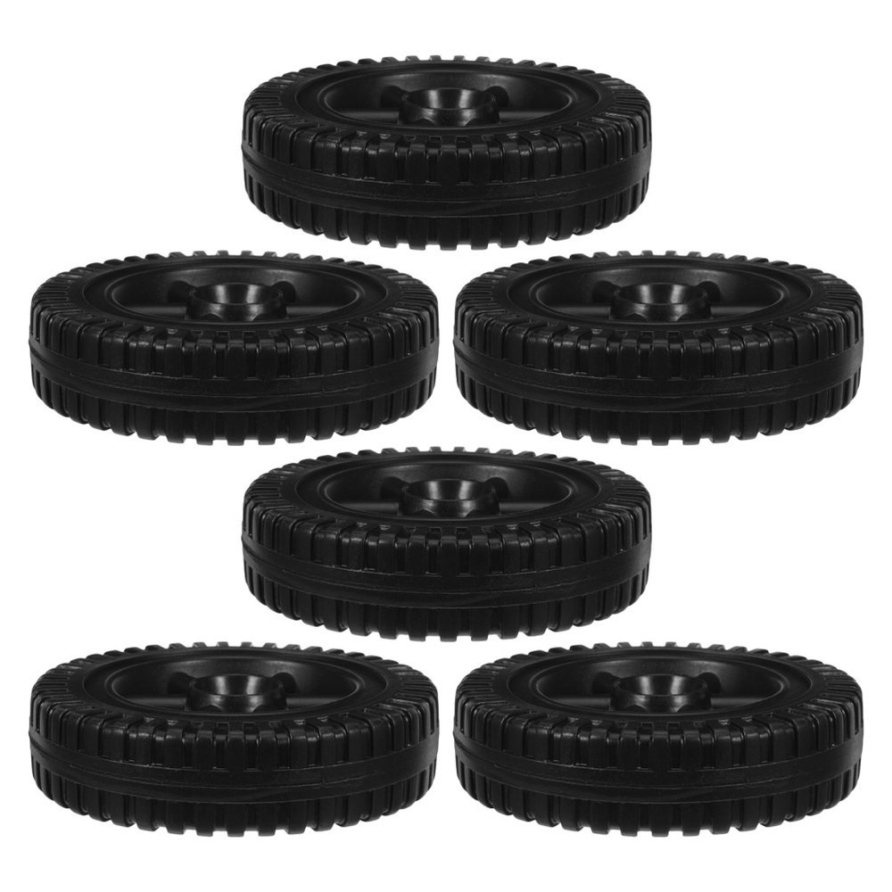 6Pcs 6 Inch Reusable Plastic Grill Wheels for Bbq Grill Cart Lightweight Black