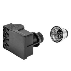 only fire 14451 Universal Electric Silver Push Button 4 Outlet, Schwarz