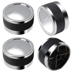 Gas Grill Knobs, Control Knob Replacement Normal, Black and Silver
