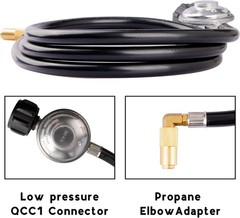 Airtight 6-Foot Propane Hose with Elbow for Blackstone 17&22 Inch Griddles