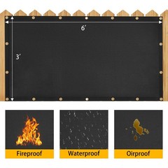 Heat Shield Behind Grill Black Fireproof Cover and Screen Protect Deck Railin…