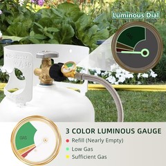 Propane Adapter for 1 lb. Tanks with Tank Gauge & Control Valve, 3 FT Propane..,