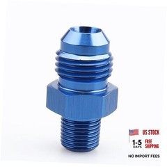 Male 1/8″ NPT to -6 AN Flare Adapter Straight 6AN to 1/8 NPT flare to NPT blue