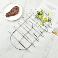 Barbecue Rib Grill Rack SemiRound for Steak Chicken NonStick Stainless Steel