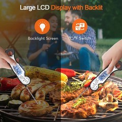 Digital Instant Read Meat Thermometer for Grilling and Black/White