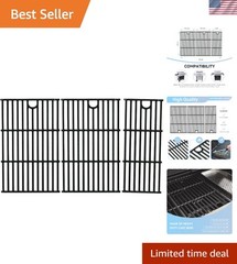 17-Inch Cast Iron Grill Grates Set for Charbroil Models – 3-Piece Replacement