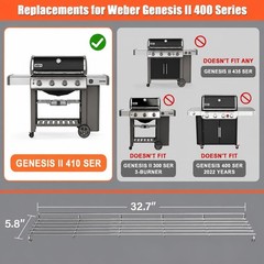 Grill Warming Rack for Weber GS4 Genesis II E-410, II S-410, II SE-410 Grills