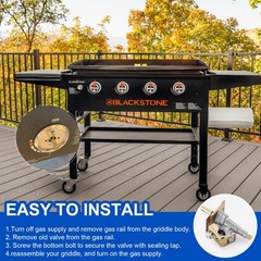 Griddle Gas Burner Control Valve Compatible with 36’’ Blackstone, Gray