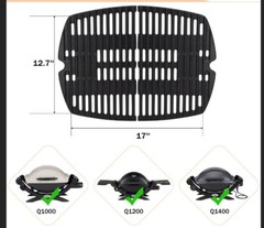 Cast Iron 7644 Cooking Grates for Weber Q Series Gas Grills 2 Pack