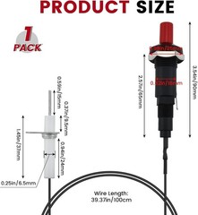 High Temp Piezo Spark Igniter Kit for Fireplace & Kitchen Use – 1 Pack
