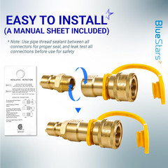 1/2 Inch Gas Quick Connect Kit for Heater Grill RV Natural Gas Propane