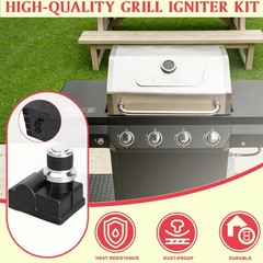 6 Outlets Tact Push Button 6 for Nexgrill Ignitor, Black + Silver