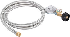 6FT Propane Regulator Hose with Gauge, Grill Regulator Hose QCC1 Connection for