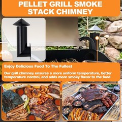 Adjustable Pellet Grill Smoke Stack Chimney Replacement with Umbrella & Gasket