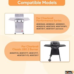 Black Control Knobs for Charbroil Grill – Set of 2 with Installation Kit